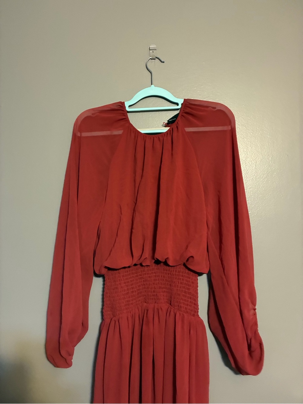 ASOS Rust Red Long Sleeve Maxi Dress